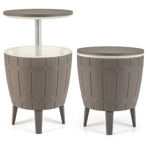 10 Gallon Cooler Bar Table Outdoor Coffee Table Ice Bucket with Telescopic Tabletop for Beer and Wine