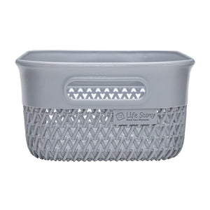 Life Story Lightweight Heavy Duty Storage Woven Basket 4 Quarts, Grey (14 Pack)