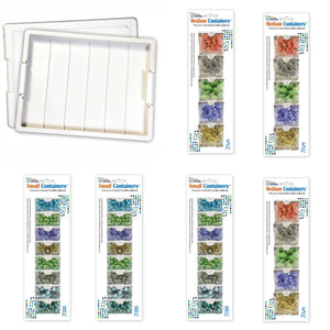 Bead Storage Bundle for Craft Supplies with Tray, Lid, & 39 Piece Container Pack