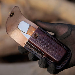 Buck Pocket Knife Engraved with Exotic Rose Wood Handle - TRAPSKI