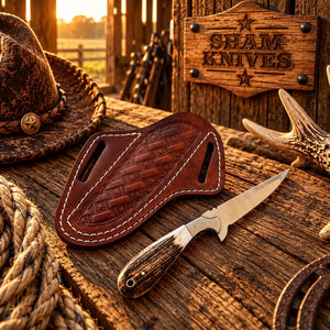 Buckaroo Sheath Knife for Ranch Rodeo – D2 Steel with Stag Horn Handle