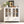 Buffet Storage Cabinet with Double Glass Doors and Bell Handle - White