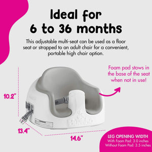 Bumbo Baby Toddler Adjustable 3-in-1 Booster Seat/High Chair & Tray, Cool Gray - TRAPSKI