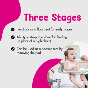 Bumbo Baby Toddler Adjustable 3-in-1 Booster Seat/High Chair, Monsoon (2 Pack)