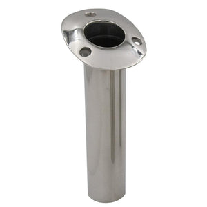 C.E. Smith 70 Series Standard Flush Mount Rod Holder - 15 Degree - Stainless Steel - Gimbal Bar Bottom - Black Liner - TRAPSKI