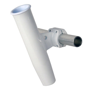 C.E. Smith Aluminum Horizontal Clamp-On Rod Holder 1.66" OD - White Powder Coated w/Sleeve - TRAPSKI
