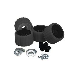 C.E. Smith Ribbed Roller Replacement Kit - 4 Pack - Black - TRAPSKI