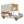 Twin Size Car Bed & Pillow, Ceiling Cloth And LED - Natural