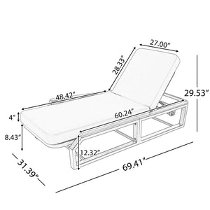 5-Piece Outdoor Chaise Lounge Set, 2 Adjustable Recliners