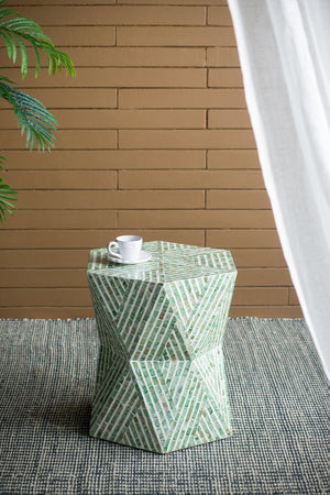 19x19x20" Tapered Green Pedestal Stool