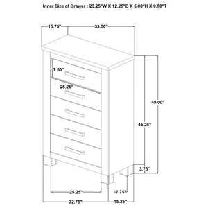 Sansome - 5 Drawer Bedroom Chest - Oak