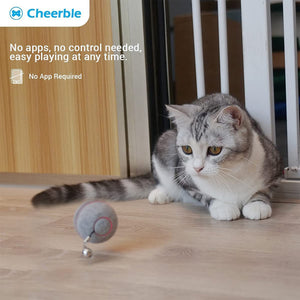 Cheerble Automatic Self Propelling 3 Speed Interactive Pet Cat Toy Ball, Green