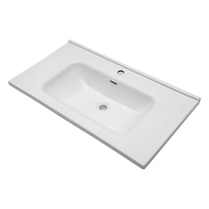 Modern Rectangular Vanity Top With Overflow For Bathroom