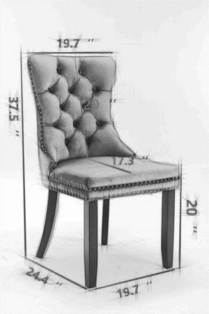Nikki Collection Modern Velvet Upholstered Dining Chair