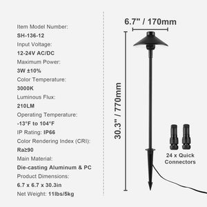12 Pack Low Voltage Landscape Path Lights