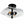 Ceiling Light Fixtures Flush Mount Indoor Outdoor Ceiling Light with Water Ripple Glass Shade (Black)