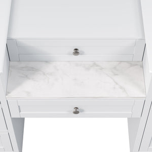 Double Sink Bathroom Vanity With Countertop, 2 Ceramic Sinks, 6 Drawers