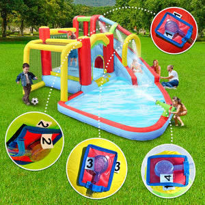 7-in-1 Inflatable Slide Water Park and Garden Bouncer