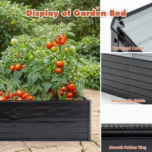 Metal Raised Garden Bed Outdoor 7.2x3.6x2 FT Galvanized Raised Garden Bed Kit