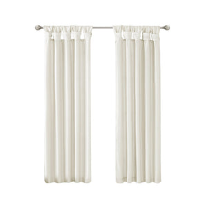 Twist Tab Lined Window Curtain Panel White 50x84