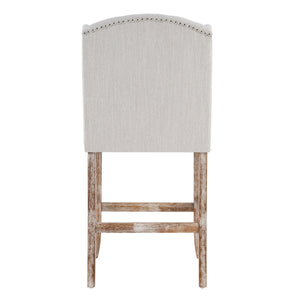26.78'' Seat Height Vienna Contemporary Fabric Tufted Wingback Counter Stools, Set of 2