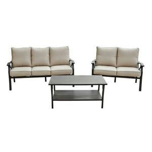 Patio Furniture Set with Coffee Table and Cushions for Backyard