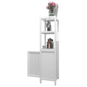 Storage Cabinet With Tall Tower, Multifunctional For Bathroom
