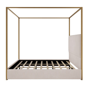 Luxury Canopy Bed With Upholstered Headboard