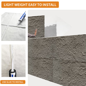 3D Faux Stone Wall Panels, 6 PCS PU Wainscoting Panel