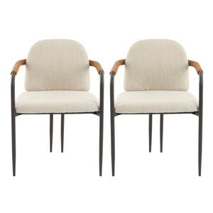 Modern Dining Chair Set with Durable Iron Frame and Comfortable Fabric Upholstery