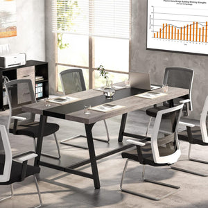 Modern Rectangular Conference Table For 6 - 8 People, Office Executive Desk