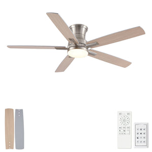 Mordern Flush Mount Ceiling Fan With Light And Remote Control