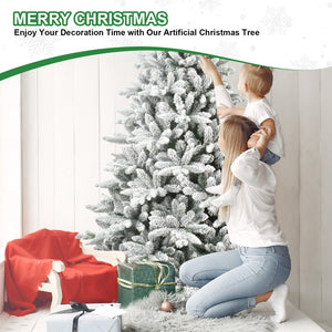 7ft Flocked Christmas Tree with 1514 Tips