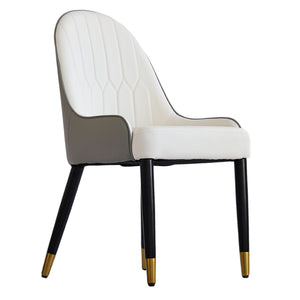 Modern Sponge-Filled Dining Chair, Solid Wood Metal Legs, Suitable For Restaurants, Living Rooms And Rooms (Set of 2)