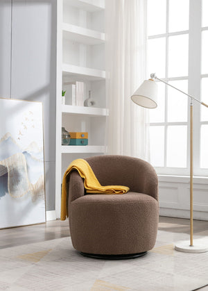 Teddy Fabric Swivel Accent Armchair Barrel Chair