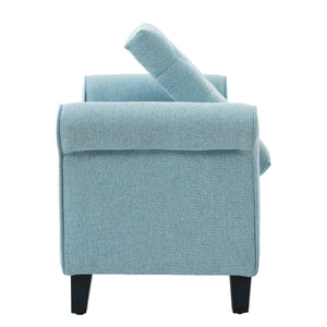 Light Blue Tufted Storage Bench