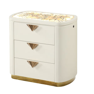La Pierre - 3 Drawer Nightstand - Beige