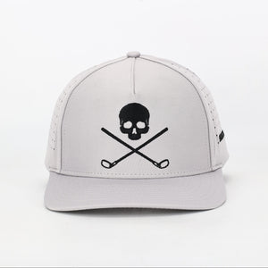 Skull and Crossbones Gray Golf Hat