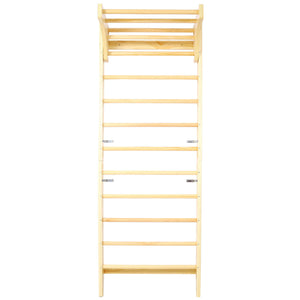 Swedish Ladder, Stall Bars Set For Physical Therapy & Gymnastics - Natural