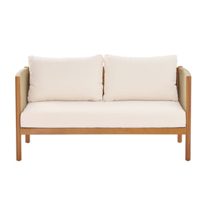 4-Piece Outdoor Sofa Set with Acacia Wood Frame in Teak Look