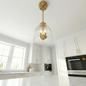 Ember - 3 Candle Lights Chain Pendant - Clear / Gold
