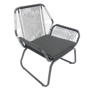 Set of 2 Woven Rattan Outdoor Club Chairs with Cushions