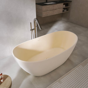 65 Inch Artificial Stone Solid Surface Freestanding Bathroom Bathtub