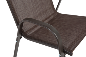4 Piece Patio Chairs Set with Breathable Textilene Fabric (Brown)