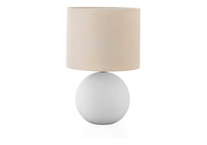 Contemporary Cream Ceramic Table Lamp with Fabric Shade
