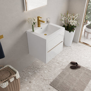 24" Wall-Mounted Bathroom Vanity with Sink and Storage Cabinet