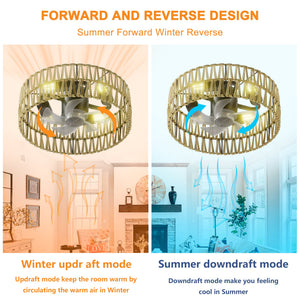 5 PCS Blades Ceiling Fan with Remote Control
