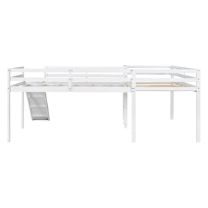L Shaped Loft Bed With Ladder And Slide
