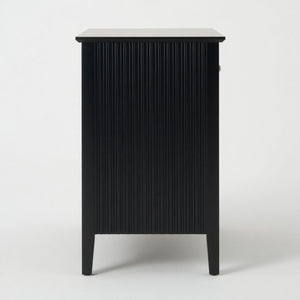 Fluted 3 Drawer Nightstand With Soft Close Slides