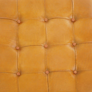 Mark - Tufted Square Genuine Upholstered Ottoman